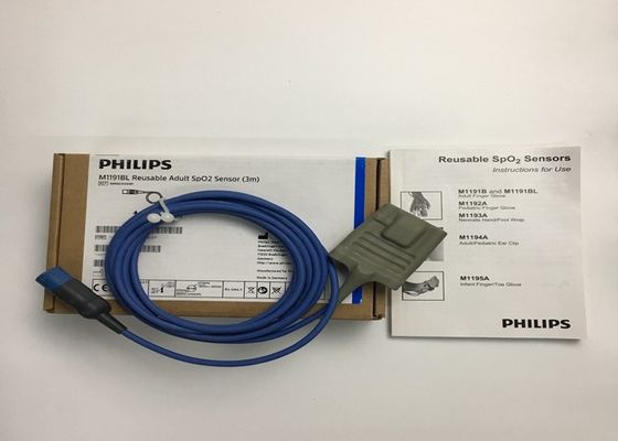Phlip M1191BL মেডিকেল সরঞ্জাম খুচরা যন্ত্রাংশ, প্রাপ্তবয়স্ক SpO2 সেন্সর 3M D আকৃতি 8 পিন