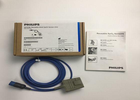 Phlip M1191BL মেডিকেল সরঞ্জাম খুচরা যন্ত্রাংশ, প্রাপ্তবয়স্ক SpO2 সেন্সর 3M D আকৃতি 8 পিন