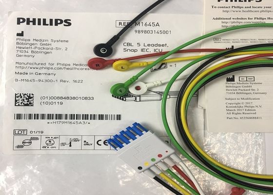 M1645A IntelliVue মেডিকেল সরঞ্জাম খুচরা যন্ত্রাংশ তারের 5 লিডসেট