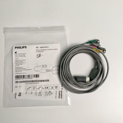 PHILIP মূল Efficia সমন্বিত ক্যাবল/3-Leadset Grabber IEC. মেশিন শেষ বৃত্তাকার 12-পিন,REF: 989803160741