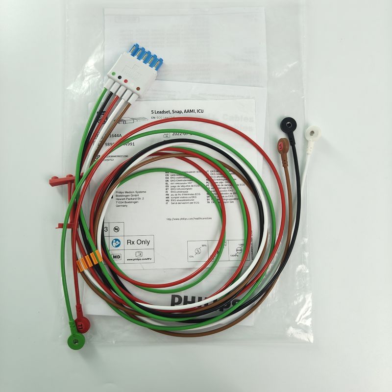 989803144991 রোগীর মনিটর আনুষাঙ্গিক PHILIP CBL 5 Leadset Snap AAMI ICU REF M1644A