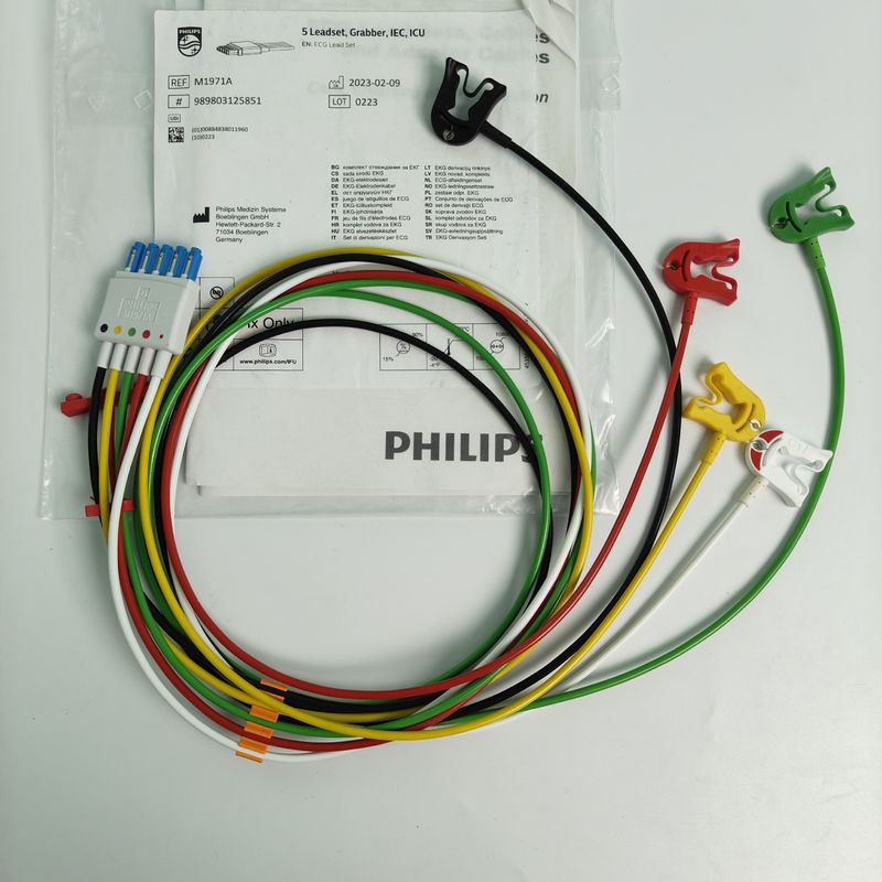 PHILIP Patient Monitor Medical Device Consumables CBL 5 Leadset Grabber আইইসি আইসিইউ রিফ এম১৯৭১এ ৯৮৯৮০৩১২৫৮৫১