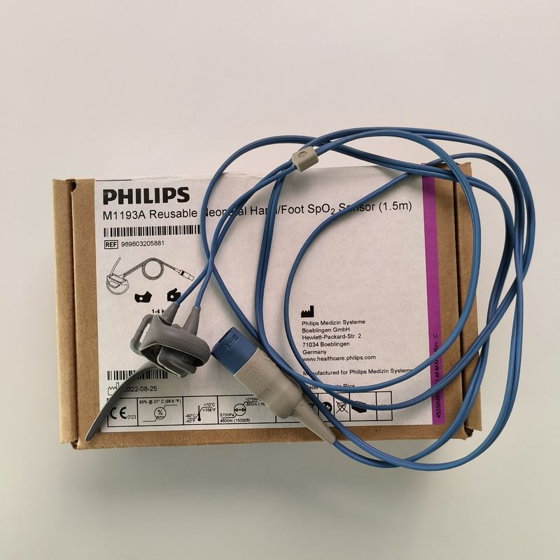 PHILIP মূল M1193A পুনরায় ব্যবহারযোগ্য নবজাতক হাত / পা SpO2 সেন্সর (1.5M) REF: 989803103241