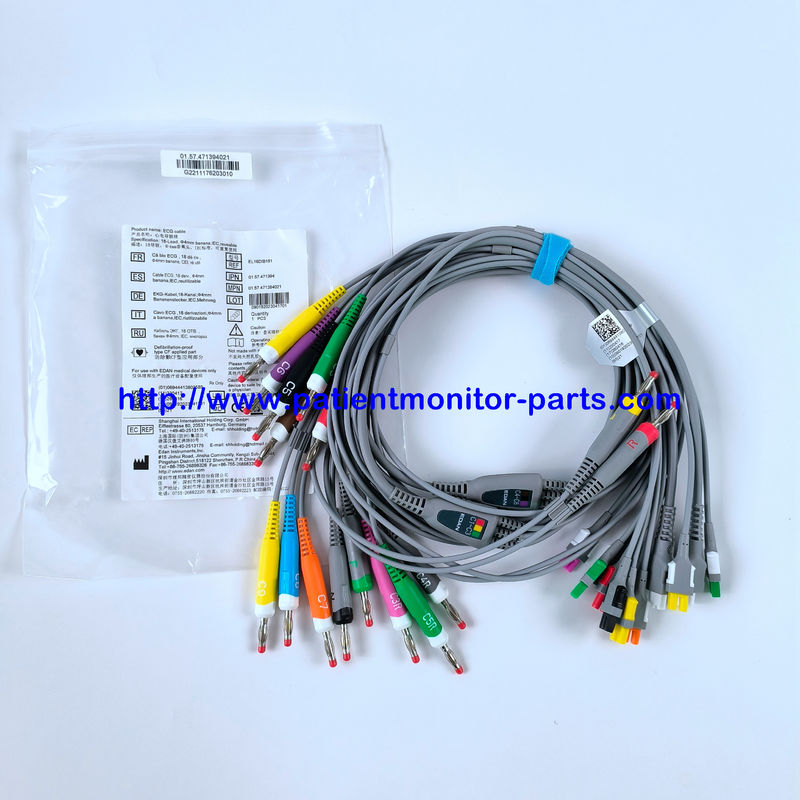EDAN ECG CABLE 18-Lead 4MM Banana IEC পুনরায় ব্যবহারযোগ্য REF EL16DIB181 IPN 01.57.471394