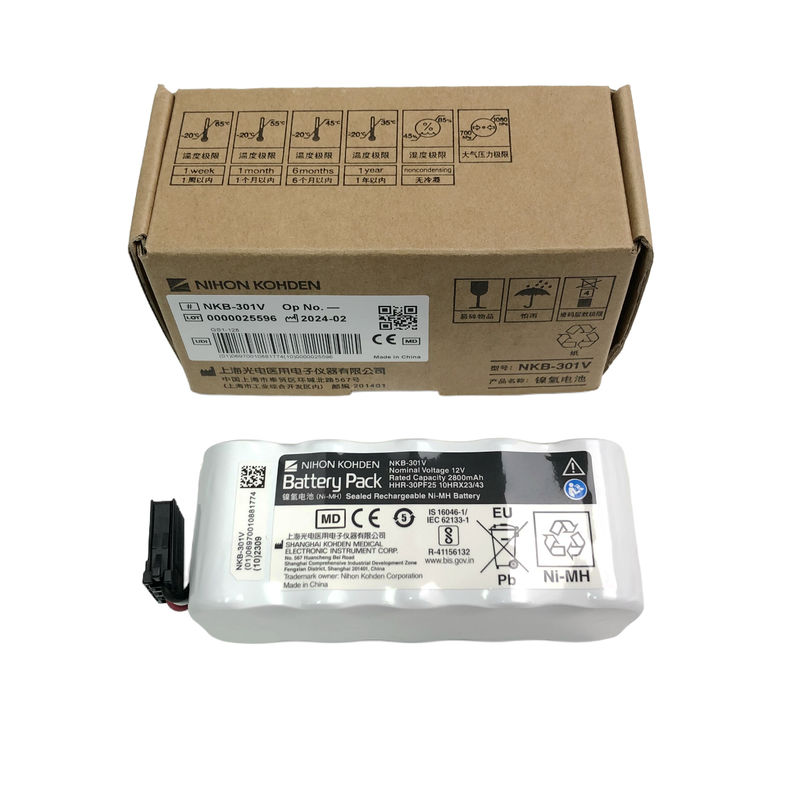 NIHONKOHDEN NKB-301V সিলড রিচার্জেবল Ni-MH ব্যাটারি নামমাত্র ভোল্টেজ 12v নামমাত্র ক্ষমতা 2800mAh